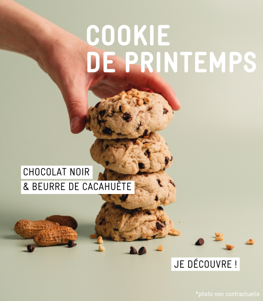 Cookie de printemps : Chocolat noir & Beurre de cacahuète